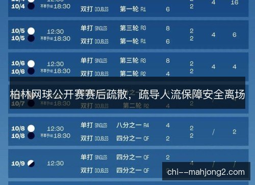 柏林网球公开赛赛后疏散，疏导人流保障安全离场
